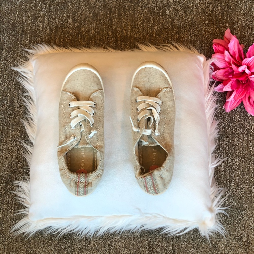 Tan madden girl slip ons